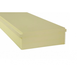 Beige rektangulär XPS-isoleringsskiva, storlek 600x2600 mm, slät yta och stegformade kanter.