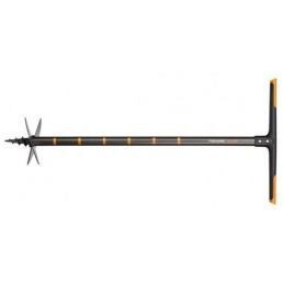 Svart med guldmönster Fiskars QuikDrill jordborr i storlek L.