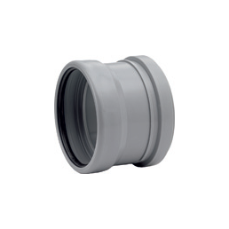 Hall PVC-kanalisatsiooni ülemineku tükk, läbimõõduga 110/100 mm.