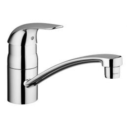 Grohe Start Eco kitchen faucet with chrome finish and a long pull-out spout.