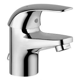 Grohe Start Eco sink mixer with a chrome finish, modern curved design, and single-lever operation.