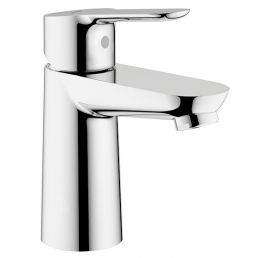 Grohe Start Edge basin mixer tap in a chrome finish, featuring a modern and eye-catching design.
