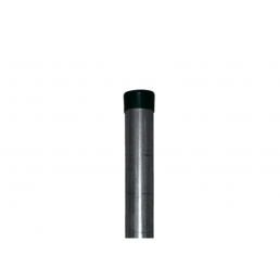 Pyöreä, kuumasinkitty puutarhapylväs, halkaisijaltaan 38 mm, päällystetty mustalla korkilla.