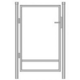 Galvaniserad stålram för gånggrind, bredd 1000 mm, silverfärgad.