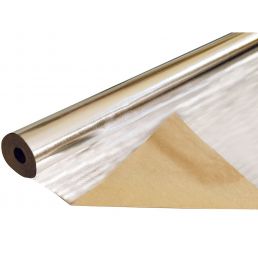 Rulle av aluminiumspapper, 1,25x24 m, vars tjocklek ger hållbarhet och den reflekterande ytan skyddar mot värme.