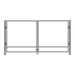 Varmförzinkad metallgrindram för bil, bredd 5000 mm, minimalistisk design.