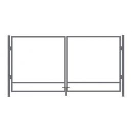 Ram för dubbelport, 4 meter bred, med varmförzinkad yta.