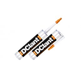 Kaks Dclant heliisolatsiooni hermeetiku tuubi, 300 ml, mustad ja valged, oranži tihendiga.