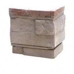 Dekoratiivne nurgakivi, Brasilia Atlantic sarja hallides ja beežides toonides, loodusliku kivi tekstuur.