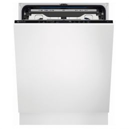 Vit integrerad diskmaskin Electrolux EEG88520W, med en synlig kontrollpanel upptill.