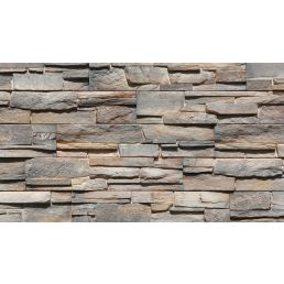 Dekoratiivkivi Grenada 1 Russet, mitmevärviline kividest seinakate halli, beeži ja pruuni tooniga.