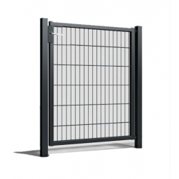 Pedestrian gate TUGEV, width 1000 mm, black metal frame and grid.