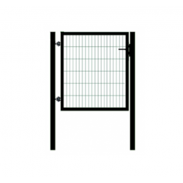 Black metal pedestrian gate, 1000 mm wide, featuring a sturdy square grid.
