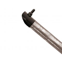 Sinkitty tukiranka, joka on 2–3 metrin pituinen ja varustettu mustalla päätykorkilla.