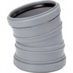 Harmaa 30° viemärinmuhvikulma, jossa on sileät reunat ja joustava muotoilu.