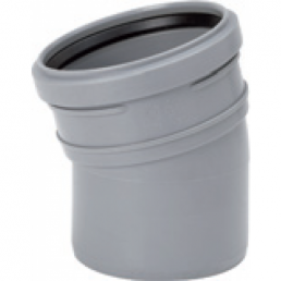 Harmaa 15° viemärikaari, jonka yläosa laajenee ja on reunoilla.