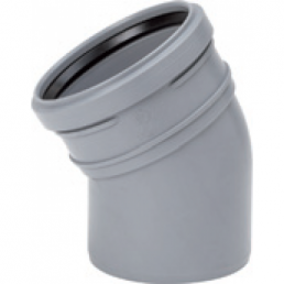 30° harmaa viemärin kaarre, musta tiivisterengas ja sileä sisäpinta.