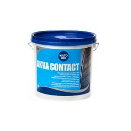 Sininen 5 litran muovisanko, jossa on Kiilto Akva Contact vesipohjaista kontaktiliimaa.