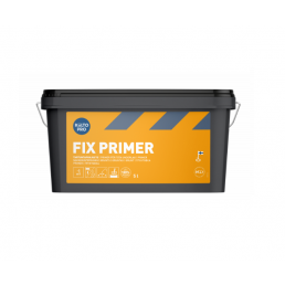 Must plastämber kollase sildiga, millel on trükitud 'FIX PRIMER'. Ämber on saadaval 5l ja 10l suurustes.