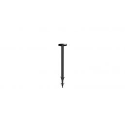 Black plastic fastening nail with a T-shaped head and a sharp tip.