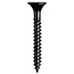 Musta kipsiruuvi, vaiheilijan kierre metallirunkoon, tasapäinen.