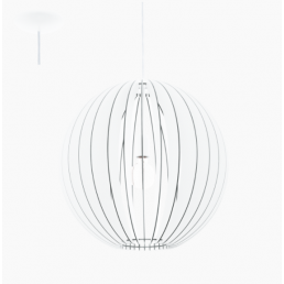 Cossano taklampa, 1x60W E27, diameter 500 mm, vertikala vita metallribbor, modern design.