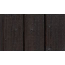 Põletatud puidust fassaadilaud, millel on tumepruun värvitoon ja loomulik tekstuur.