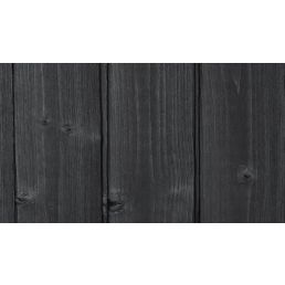 Tumehall põletatud puidust fassaadilaudis, millel on tekstuuriga kujutatud vertikaalsed vahed ja looduslikud mustrid.