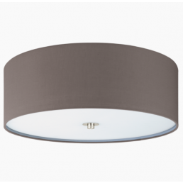 Antracitfärgad Pasteri-taklampa, diameter 475 mm, utrustad med tre E27-socklar.