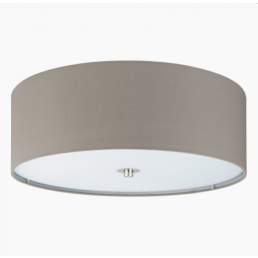 Rund taklampa Pasteri i grå, diameter 475 mm, för tre 60W E27 lampor.