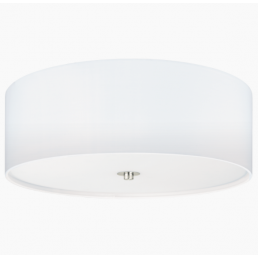 Vit Pasteri taklampa, 3x60W E27, diameter 475 mm, enkel rund form.