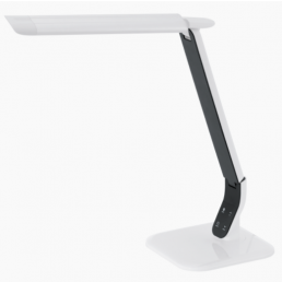 Valge, reguleeritava kõrgusega lauavalgusti, mudel Sellano LED 1x6W, kaasaegne välimus.
