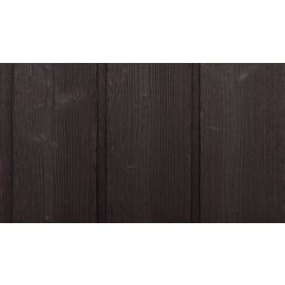 Euroopa lehisest valmistatud põletatud puidust fassaadilaudis, ühtlane pruunikas toon.