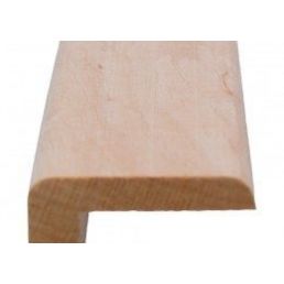 Beige tooni L-kujuline puitliist, mis on mõeldud nurkade viimistlusdetailiks.