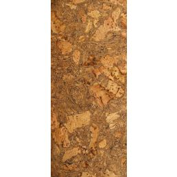 Korkgolv LiCo Elba lack, visar tätt placerade korkbitar i olika nyanser av brunt och beige.