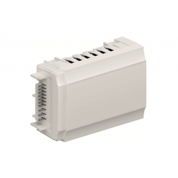 Uponor Smatrix Base täyttömoduuli, väri valkoinen, kiinnikkeet sivupaneeleissa ja liitäntöjä edessä.