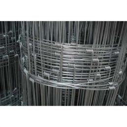 Silver zinc-coated animal wire mesh roll. 50 meters of mesh commonly used in fencing.