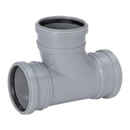 Viemärin holkkihaara, harmaa, koko 75/75 mm, kulma 88,5°.