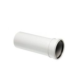 White plastic Uponor Decibel socket pipe with a 50 mm diameter and a black seal on the inside.