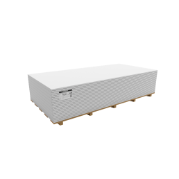 Vit fukttålig gipsskiva med vågig textur, kromade handtag och träben.