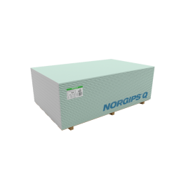 Mintgrön pall med Norgips Q fukttålig gipsplatta, storlek 1200x2600 mm, tjocklek 12,5 mm.