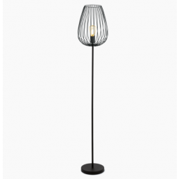Newtown golvlampa, svart, 1x60W E27, med metallgallerskärm.