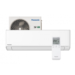 Panasonic NZYKE õhksoojuspump koosneb välisseadmest ja valgest sisesest osast ning sisaldab kaugjuhtimispulti.