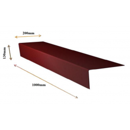 Punainen lastulevy bitumikatteelle, mitat 1000mm x 200mm x 13mm.