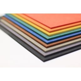 Set of multicolored 19 mm thick MDF boards for furniture and finishing work.