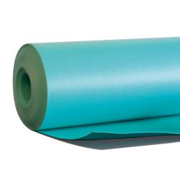 Hele türkiissinine aluskate LVT vinüülparketile rullis, pakend sisaldab 15 m2 materjali.