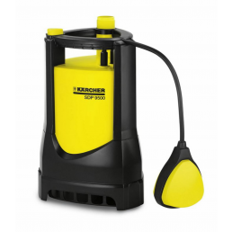 Kollase ja musta värviga Kärcher SDP 9500 sukelpump. Silmapaistvad kollased detailid ja kaabel, millel on ujuklüliti.