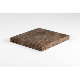 A practical and sustainable worktop with a realistic imitation of wood texture in dark tones.