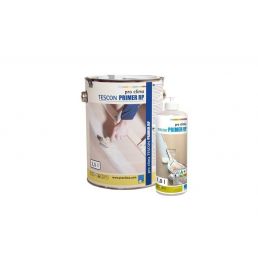 Metallpurk, mis on täidetud valge vedelikuga, ja väiksem metallpurk sildiga 'TESCON PRIMER RP'.