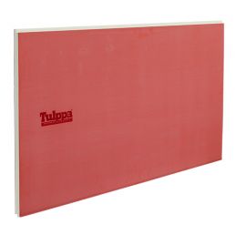 Niiskuskindel punane Tulppa plaat, suurus 20x600x2600mm, logo nurgas.